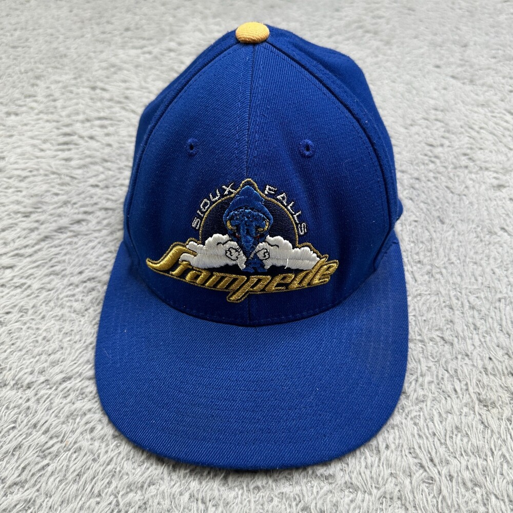Sioux Falls Stampede Fitted Hat Small Blue Zephyr Hockey 1999